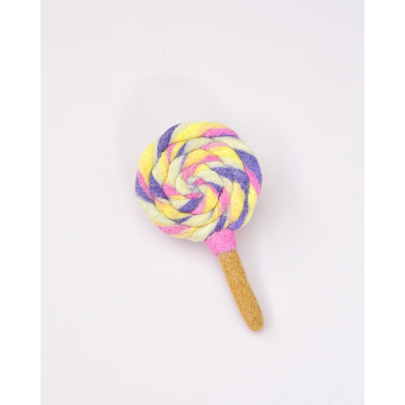 Felt Colorful Purple, Pink and Yellow Swirls Lollipop