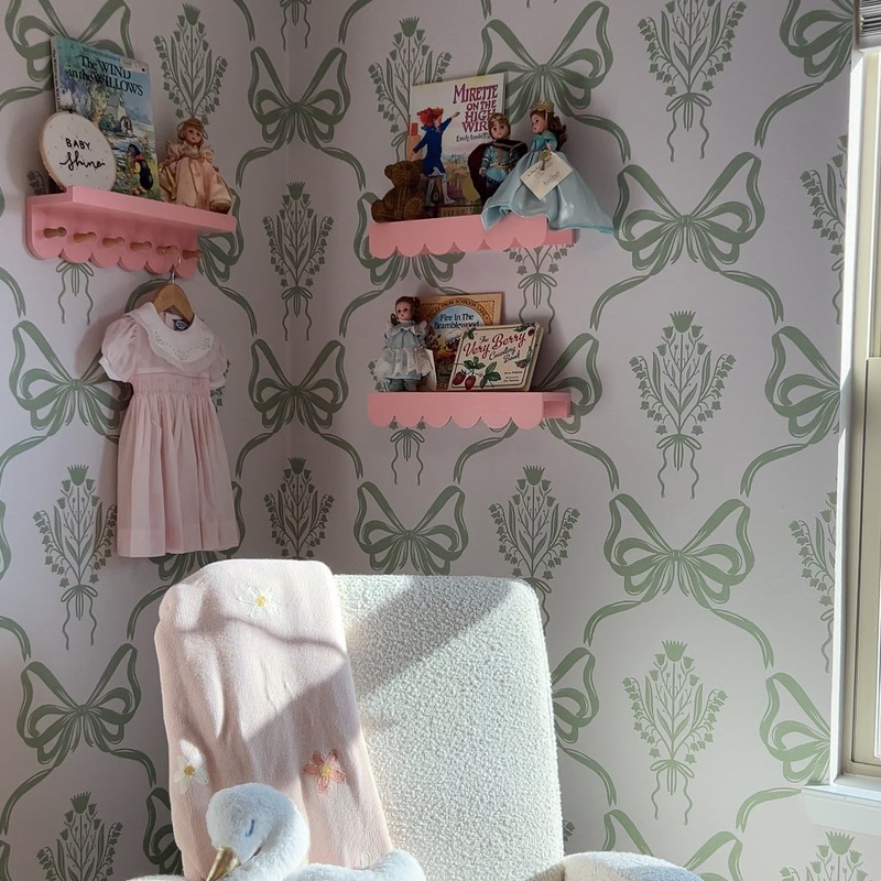 Lacey Wallpaper By The Beau Studio Sample 1 foot by 1 foot Blue