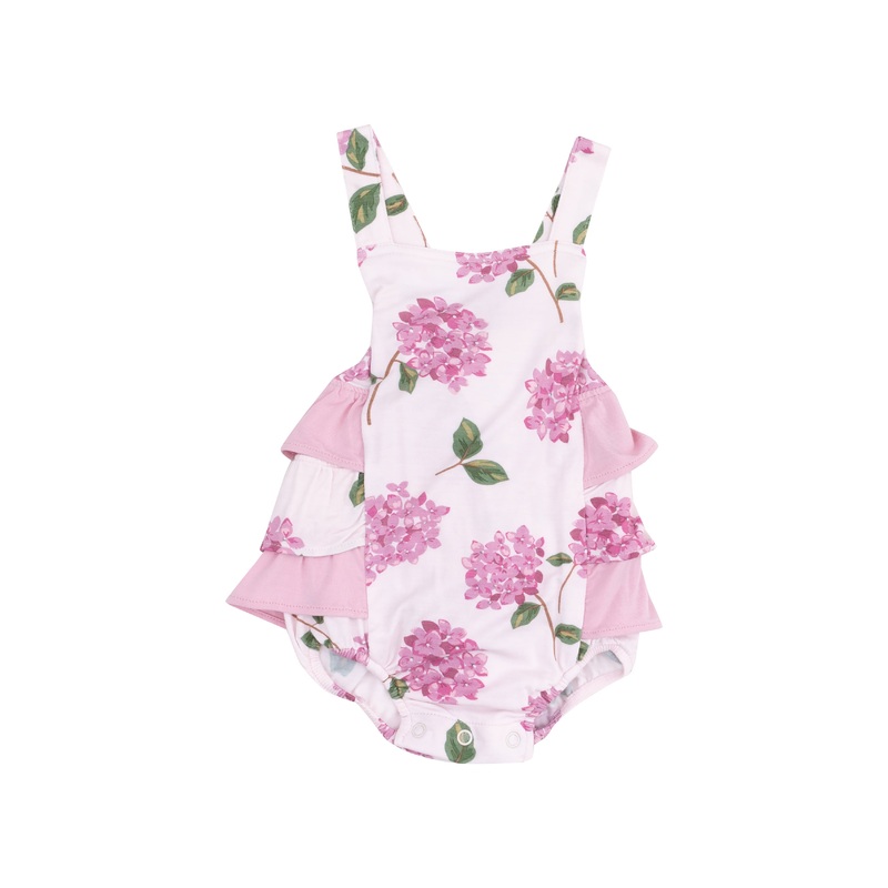 Ruffle Sunsuit – Hydrangeas 0-3M