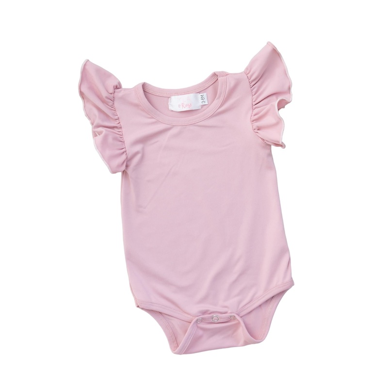 Vintage Pink S/s Flutter Bodysuit 0-3M