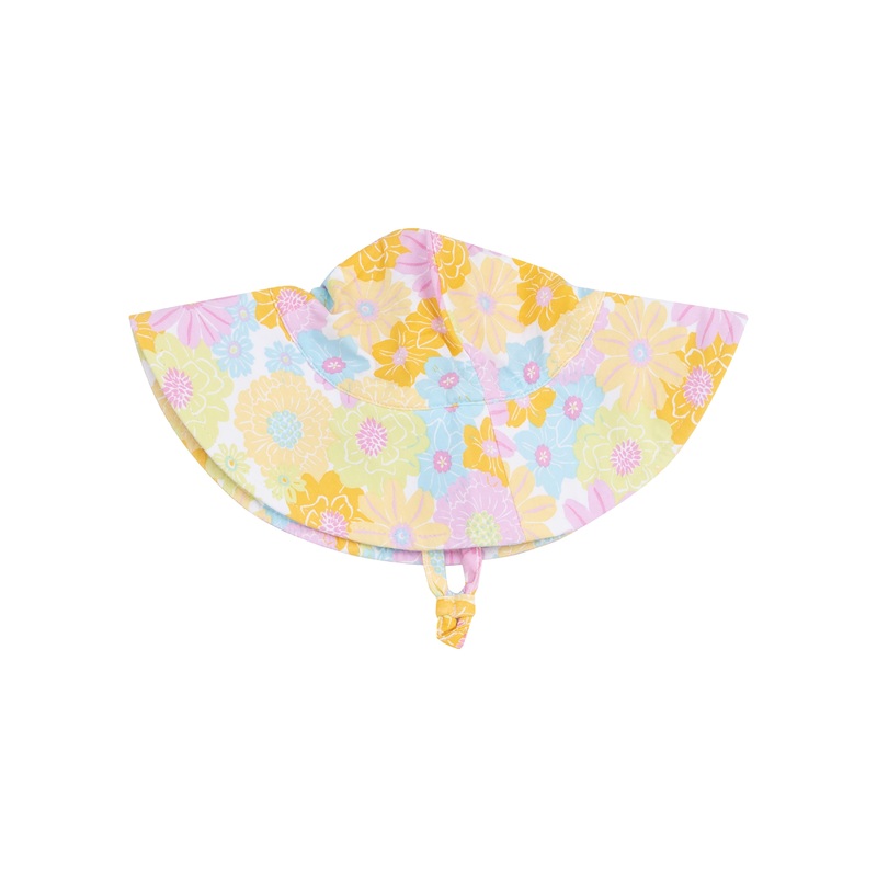 Wide Brim Sunhat – Sunny Dahlias 0-6M
