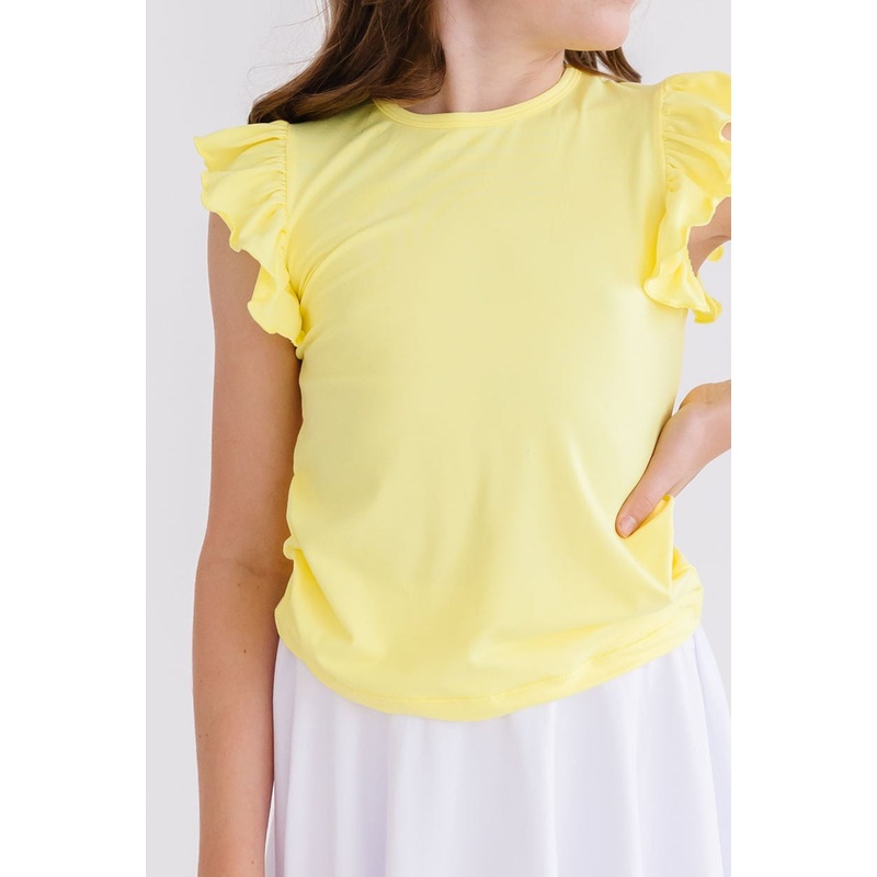 Yellow S/s Ruffle Tee 6-12M