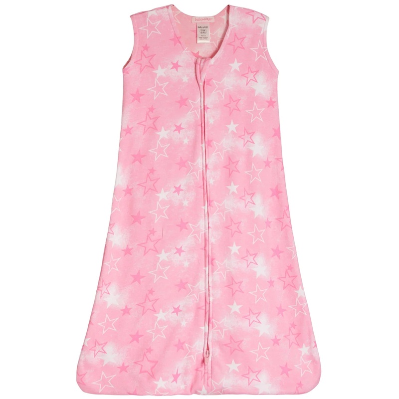 Baby Zipper Sleep Sack – Pink Spray Stars 0/6M