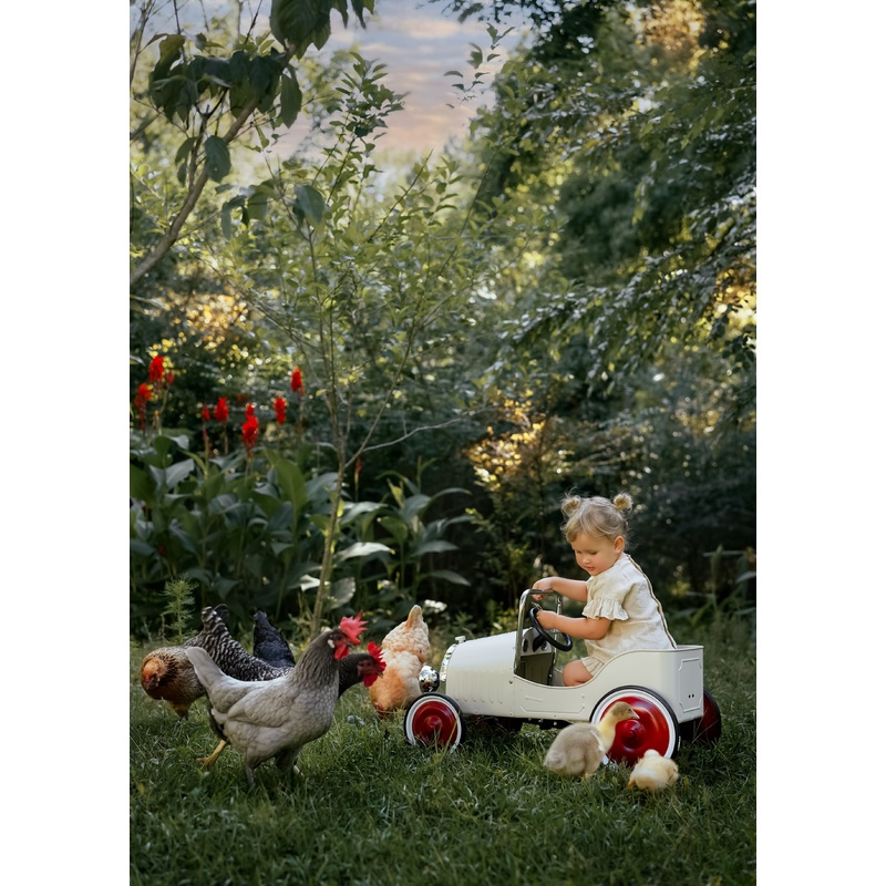 Baghera 1938 Ride On Classic White Pedal Car