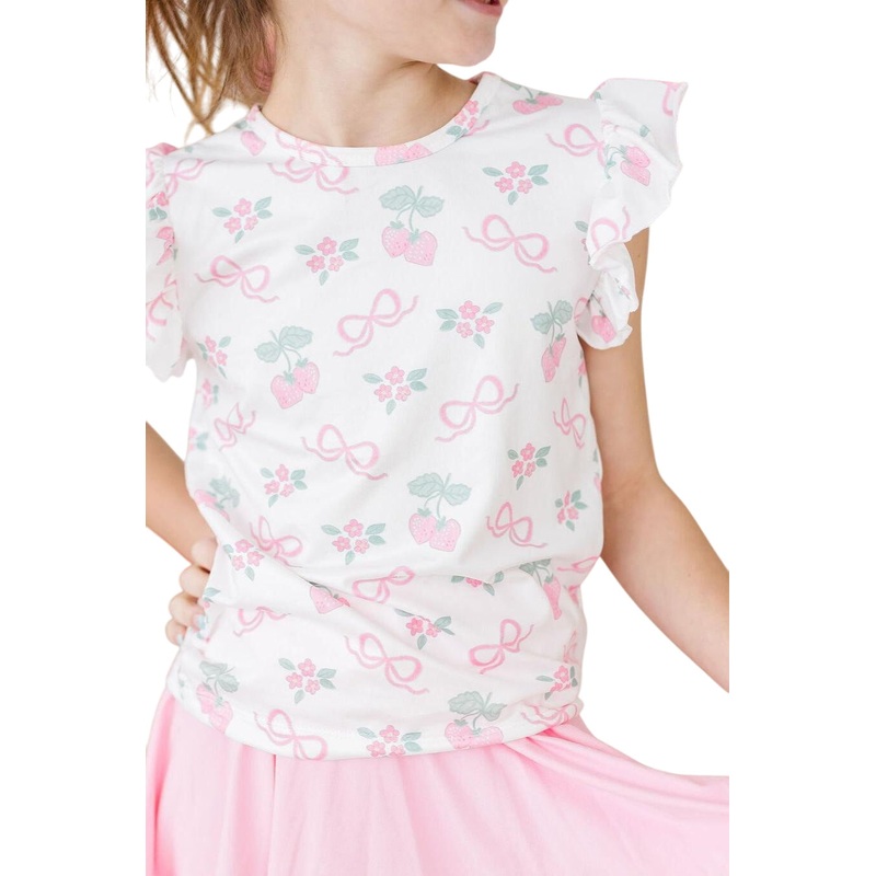Berries & Bows S/s Ruffle Tee 6-12M