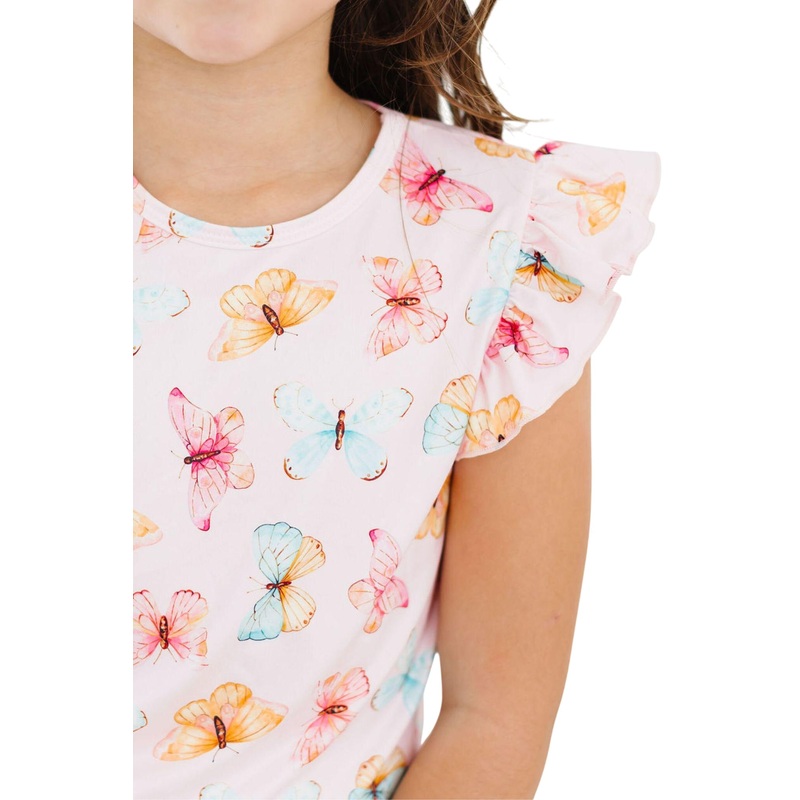 Butterfly Kisses S/s Ruffle Tee 6-12M