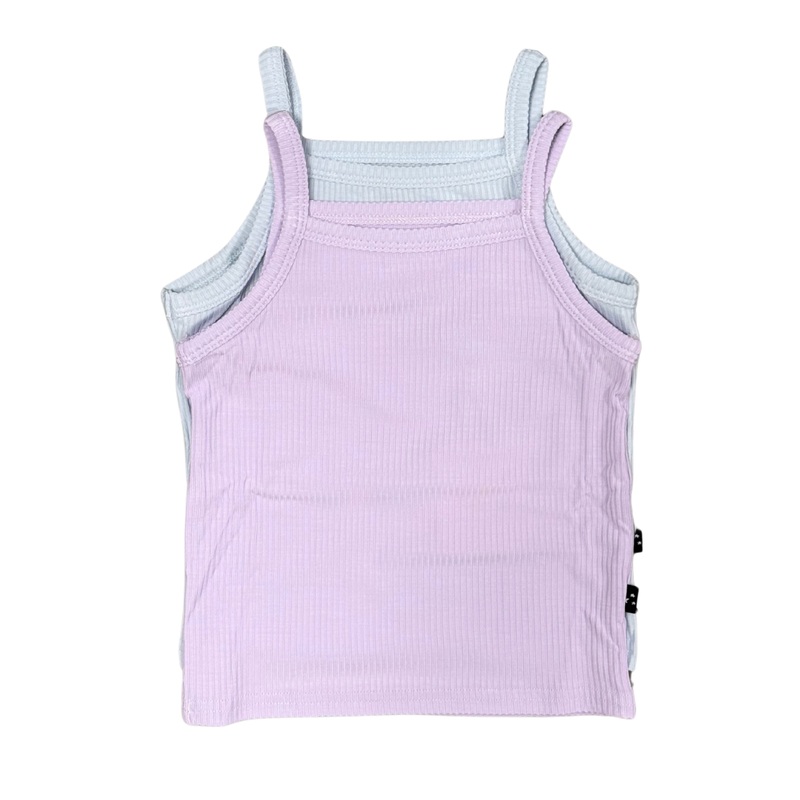 Hydrangea + Baby Blue (ribbed) – Bamboo Tank Set 6-12M