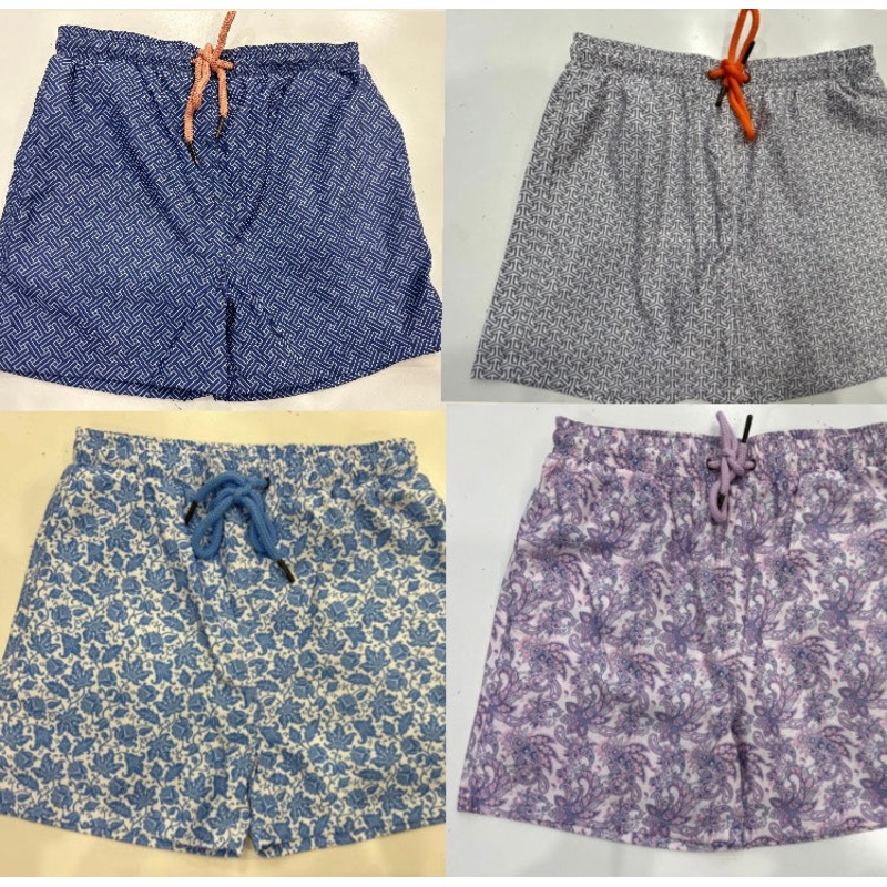 Leo And Zachary Boys’ Bathing Suit | Swim Trunks & Sets Carolina leaves white light blue 6