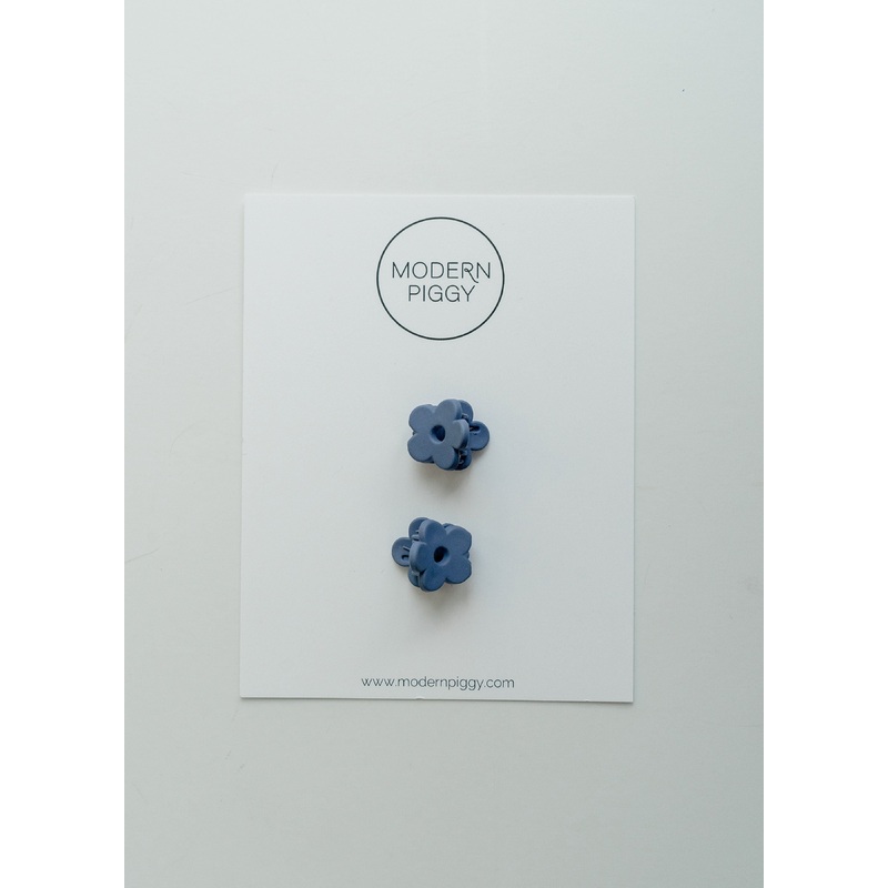 Navy | Micro Bloom Claw Clip Set