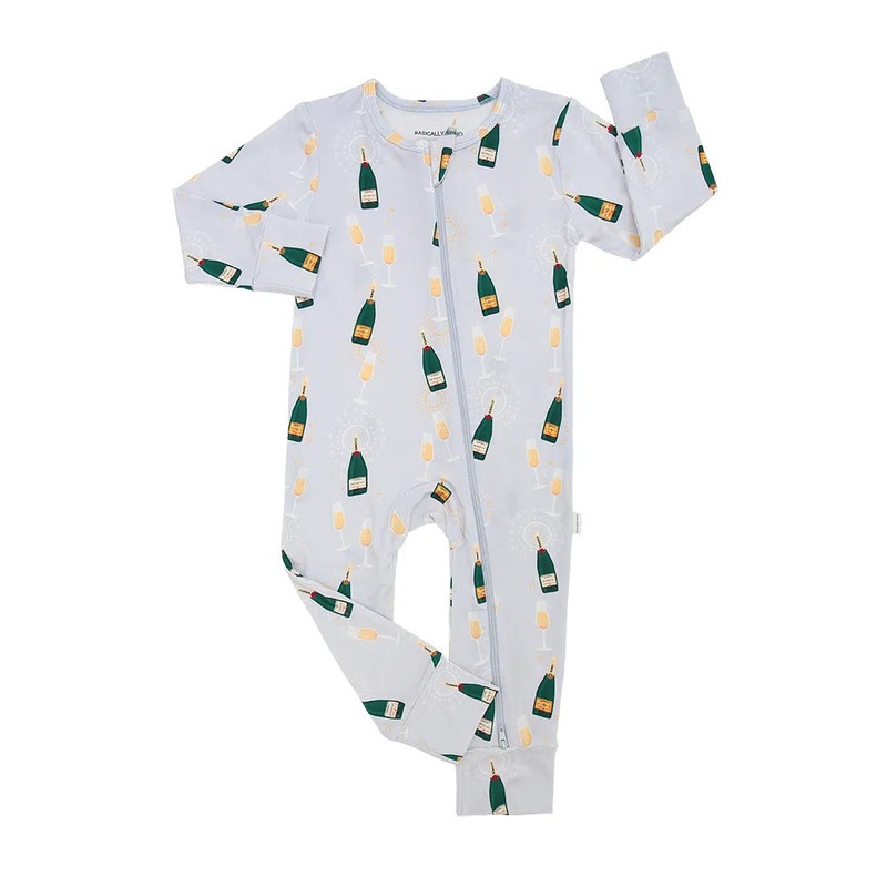 Paris Champagne Zippered Romper 0-3 M