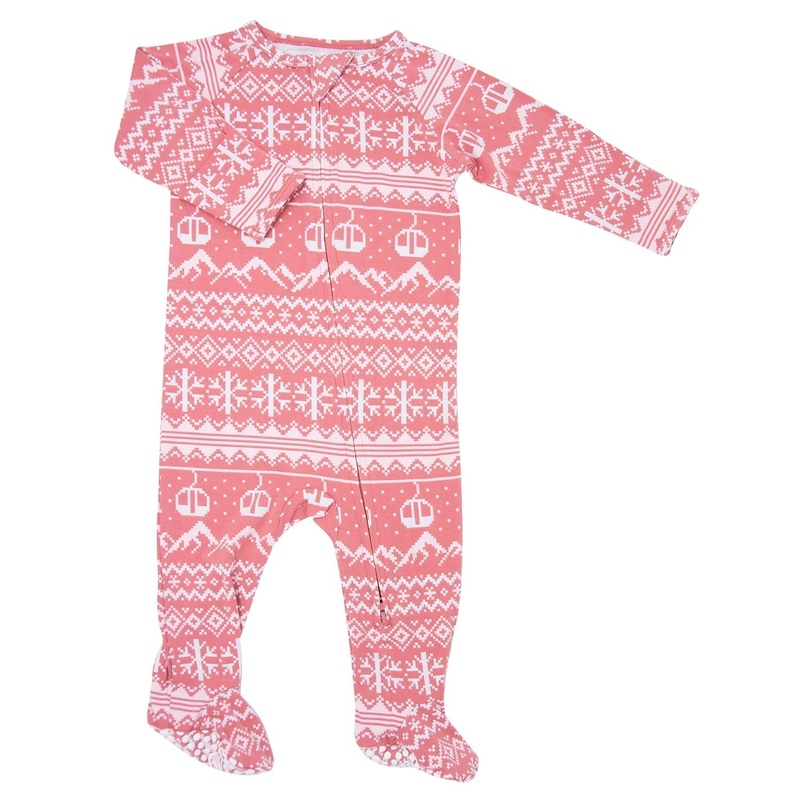 Zipper Footie – Fair Isle Ski Pink Newborn Fair Isle Ski Pink