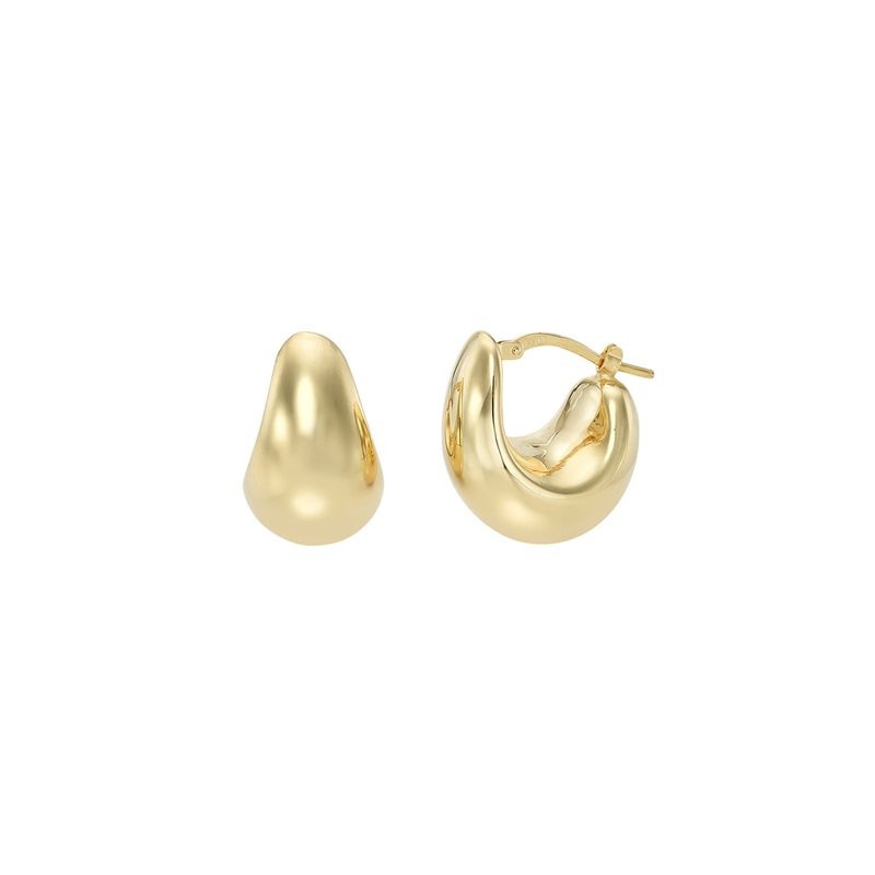 14k Gold Small Bubble Hoops 14K Yellow Gold
