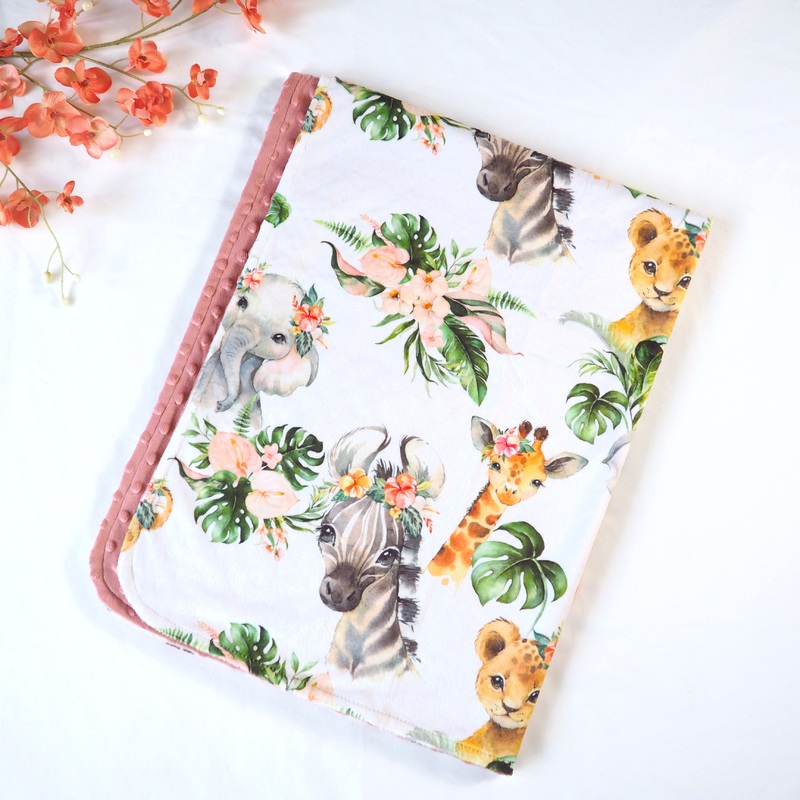 Baby & Toddler Minky Blanket – Africa Animals