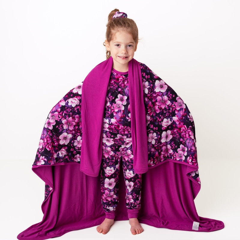 Cherry Blossoms | Double Layer Bamboo Toddler Blanket Toddler