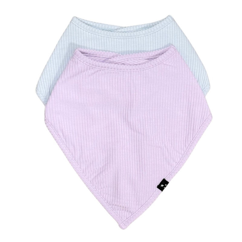 Hydrangea + Baby Blue (ribbed) – Bib Set