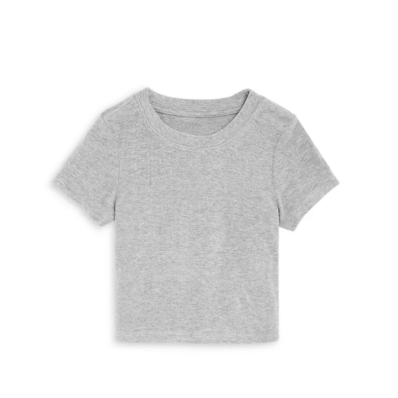 Katiej Nyc Livi Ribbed Tee Heather Gray | Classic Comfort XXSM