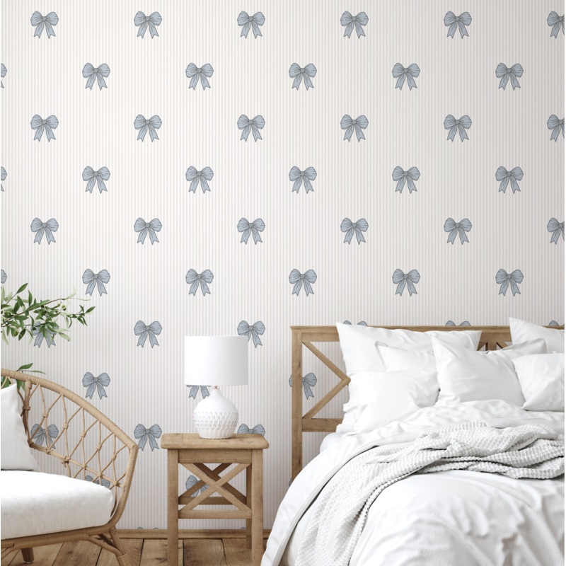Shayla Wallpaper By Kourtni Gunn Sample 1 foot by 1 foot Blue