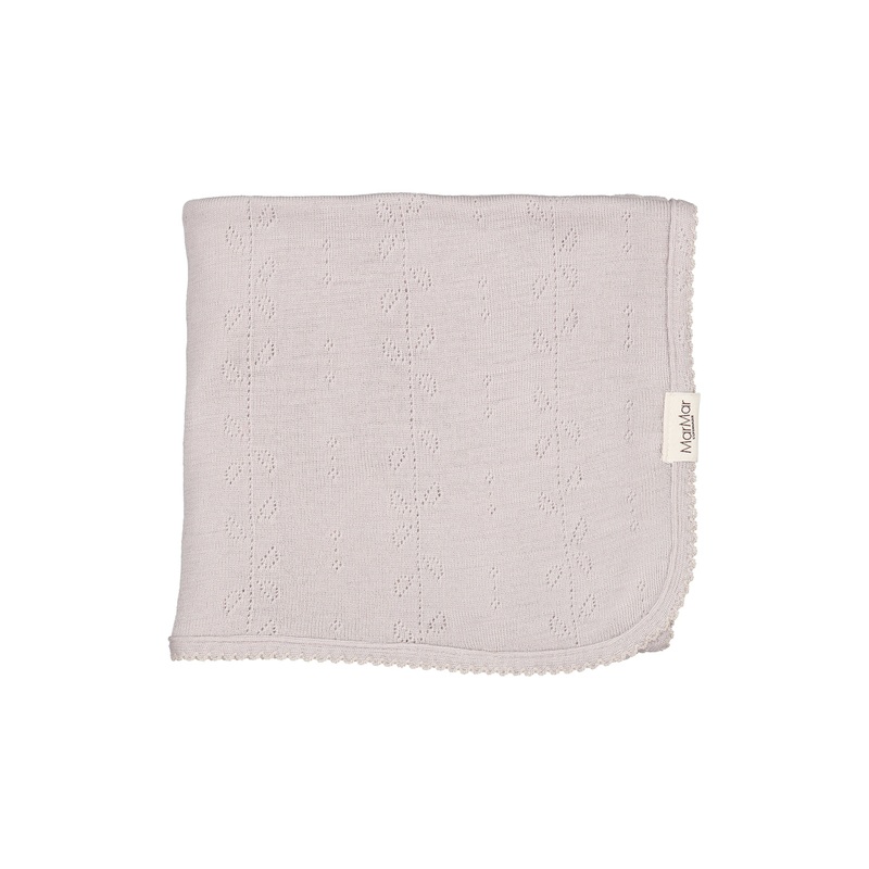Alida, Wool Pointelle Baby Blanket – Soft Dove
