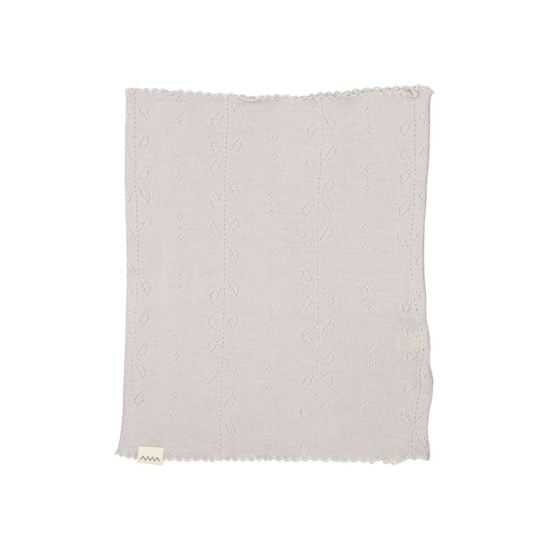 Buff, Wool Pointelle Scarf – Soft Dove