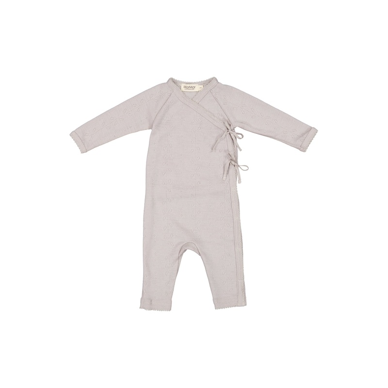 Turtleneck, Wool Pointelle Jumpsuit – Soft Dove