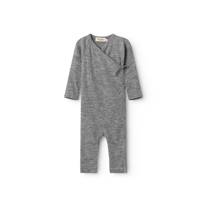 Turtleneck, Wool Rib Jumpsuit – Grey Melange