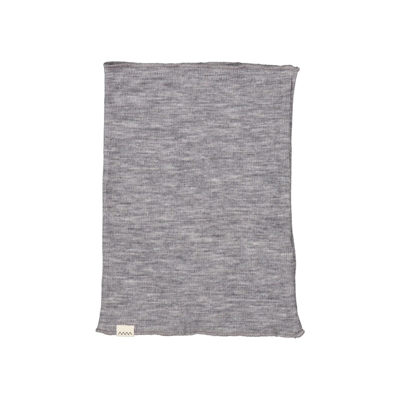 Buff, Wool Rib Neck Gaiter – Grey Melange