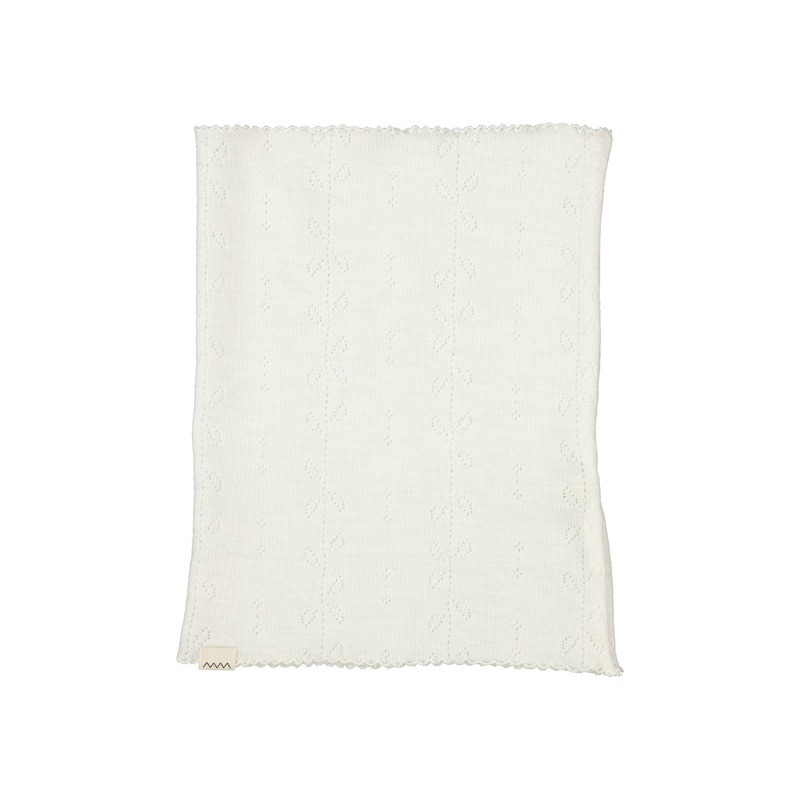 Buff, Wool Pointelle Scarf – Natural