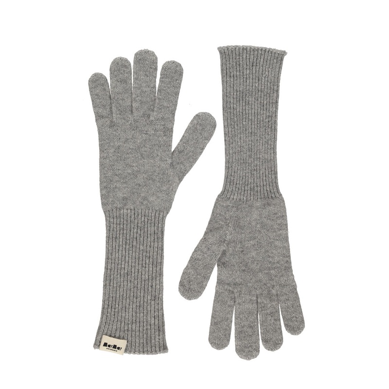 Aske Long W, Cashmere Gloves – Grey Melange