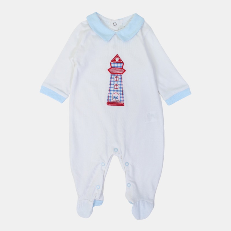 Baby Boys’ Cotton Baby Footie  Lighthouse Design