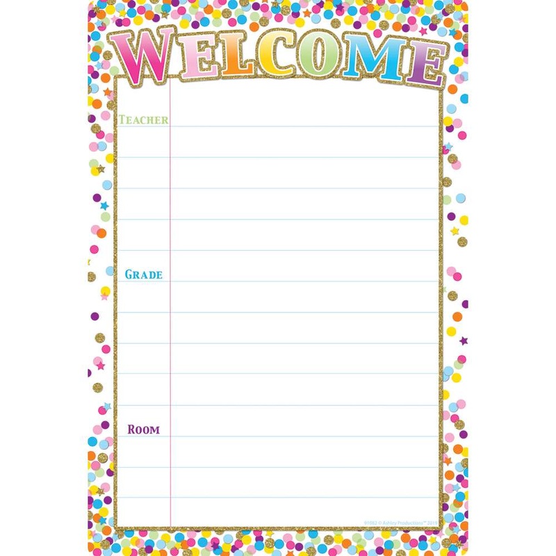 Confetti Welcome 13″ X 19″ Smart Poly Chart