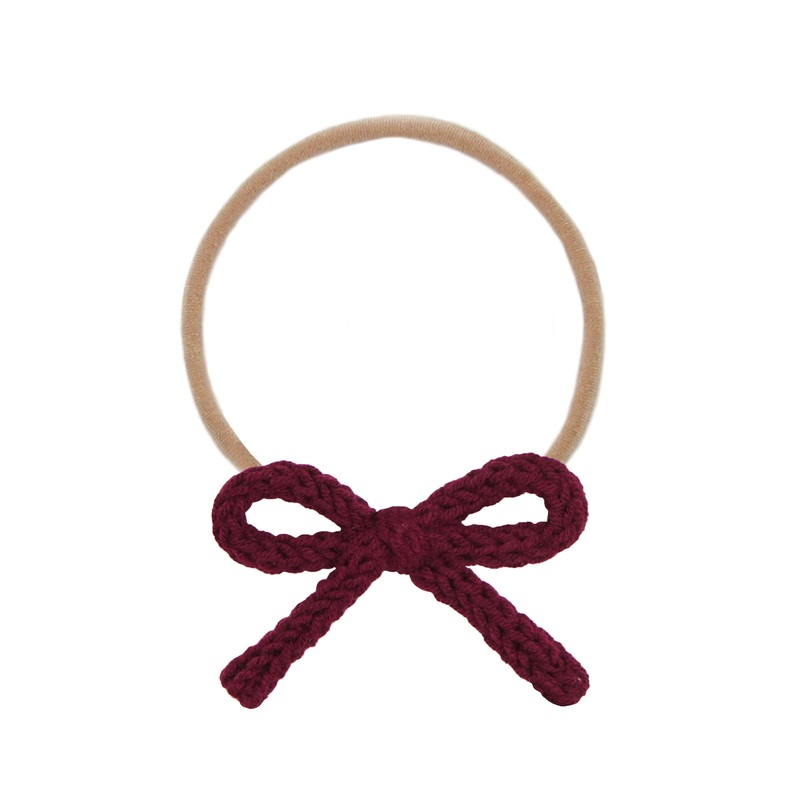 Crochet Bow – Wine Headband
