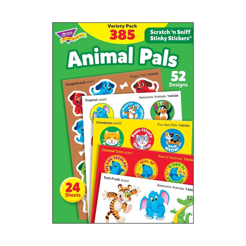 Animal Pals Scratch ‘n Sniff Stinky Stickers Variety Pack
