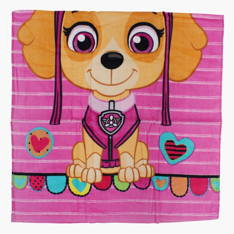 Girls Beach Towel  Pink with Paw Patrol Print (60×120 cm)