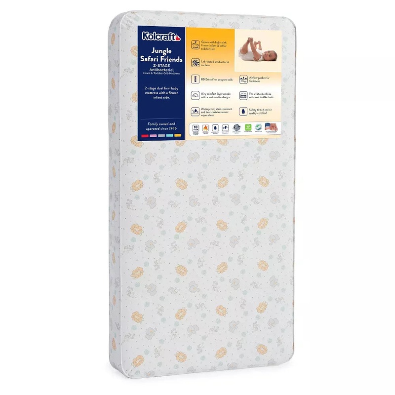 2-Stage Antibacterial Baby Crib Mattress and Toddler Bed Mattress