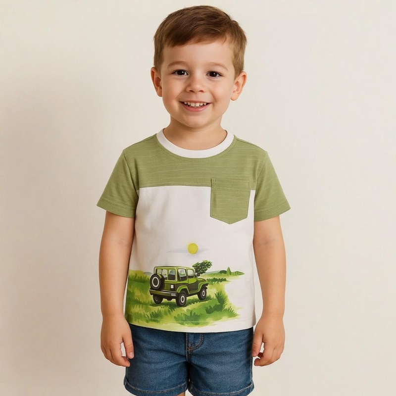 Boys Cotton T-Shirt  Jeep Design