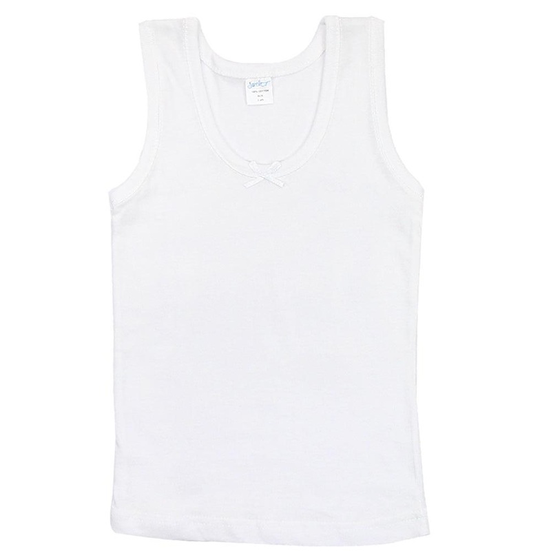 Girls Cotton Sleeveless Undershirt  White (Sporty Strap Design)
