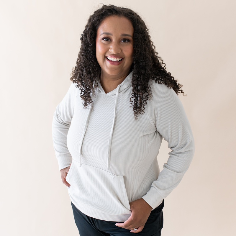 Women’s Ribbed Hoodie in Oat
