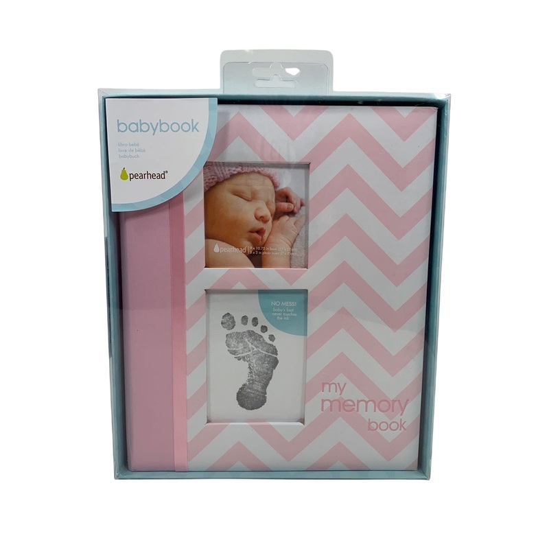Pearhead Chevron Baby Memory Book, Pink
