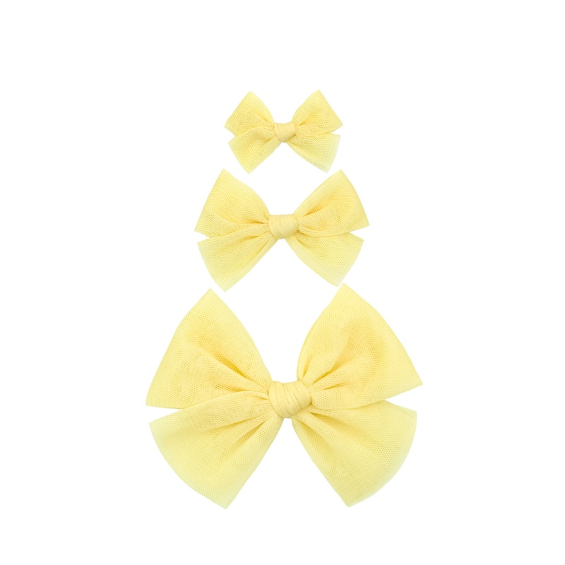 Tulle Bow – Lemon Clip
