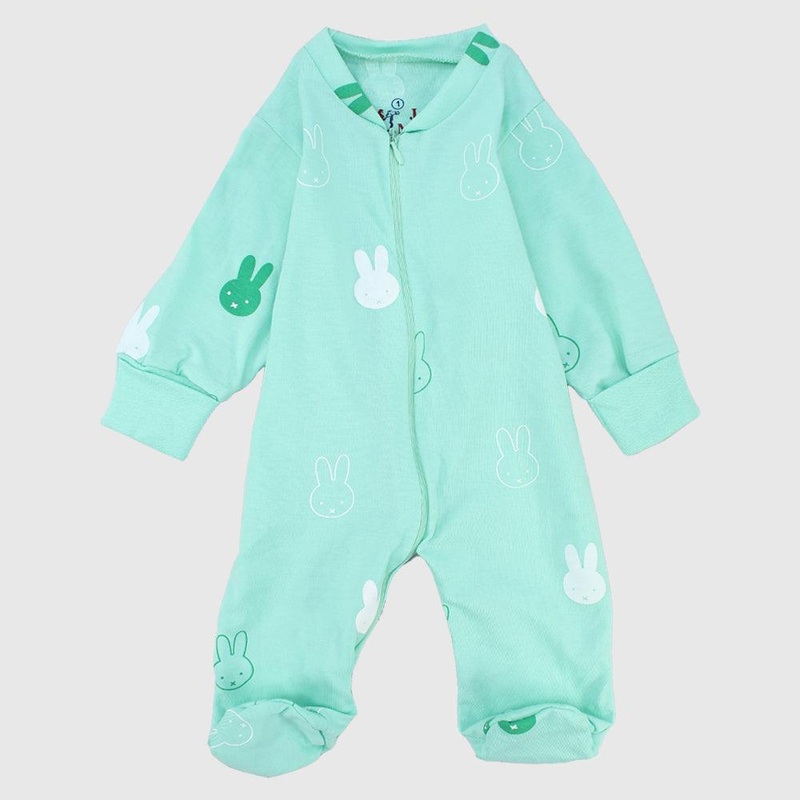 Bunny Heads Long-Sleeved Baby Footie