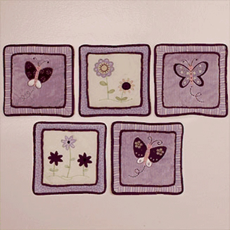 KidsLine Lilac Garden Wall Hanging – Set of 5
