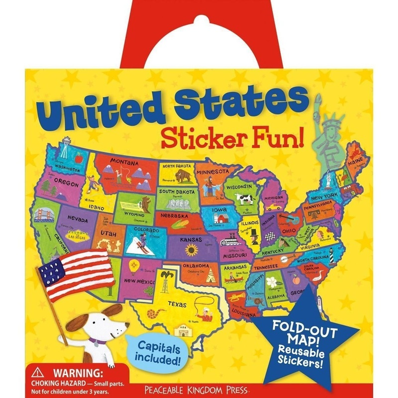 Peaceable Kingdom United States Reusable Sticker Tote