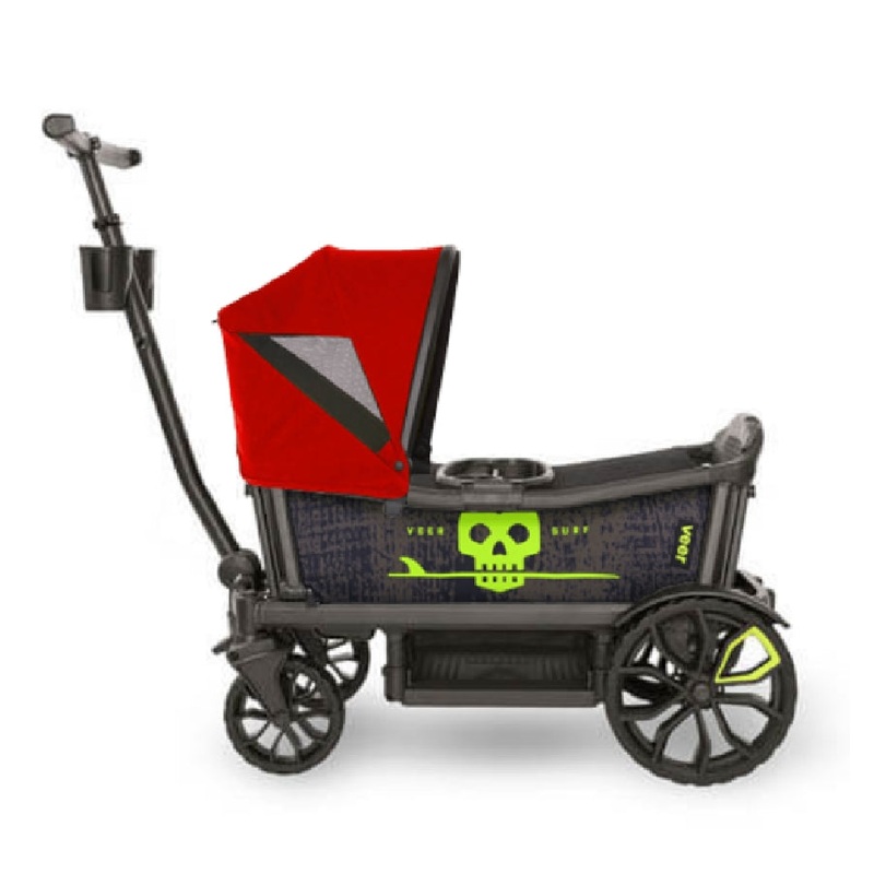 Veer Cruiser (2 Seater) Stroller Wagon + Canopy Bundle – Surf/Pele Red