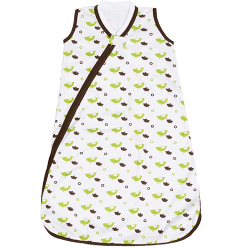 JJ Cole Wearable Blanket in Green Birds- 6-12 Months