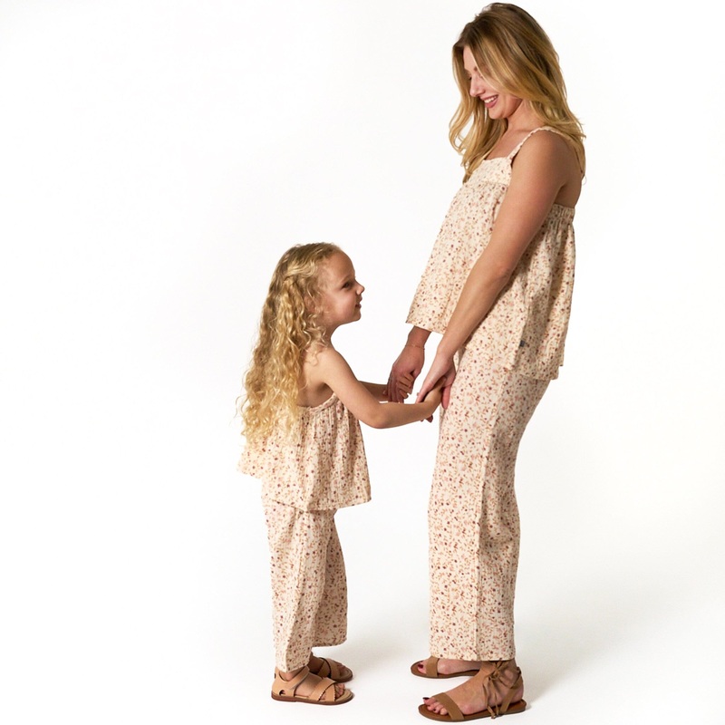 Mommy & Me Vine Floral Top & Cropped Pant Bundle
