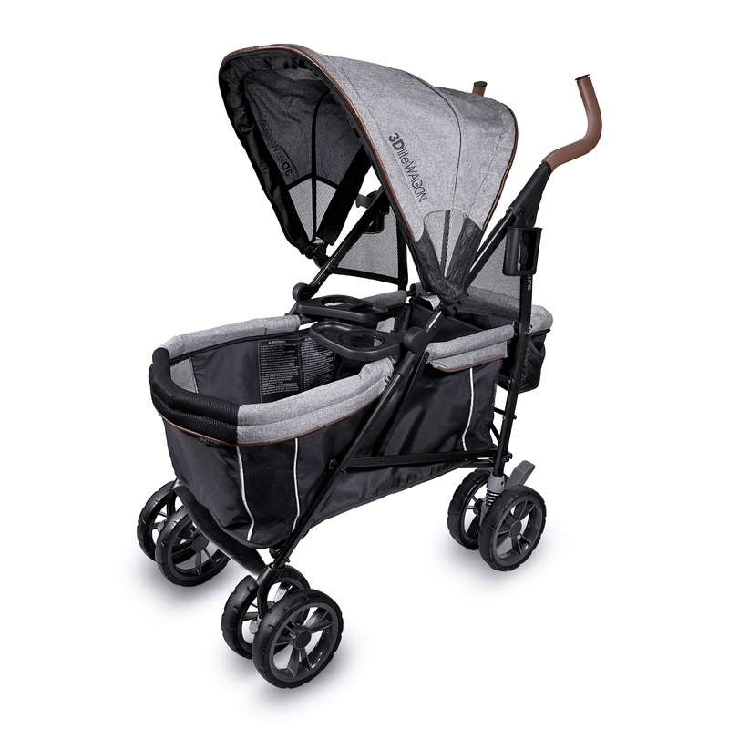 3Dlite Wagon Convenience Stroller – Black and Gray Tweed