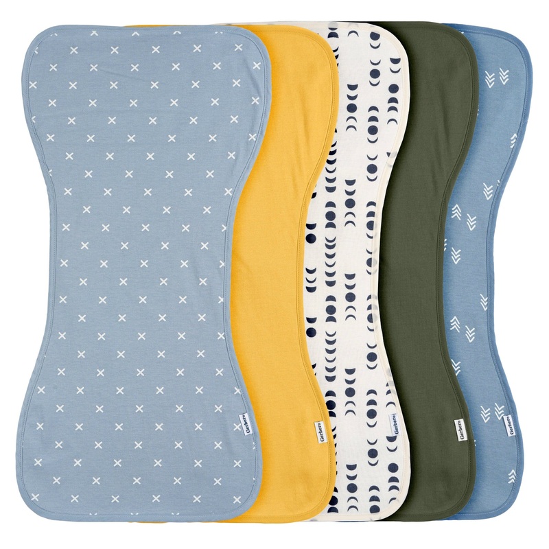 5-Pack Baby Boys Blue Arrows Jersey Burp Cloths