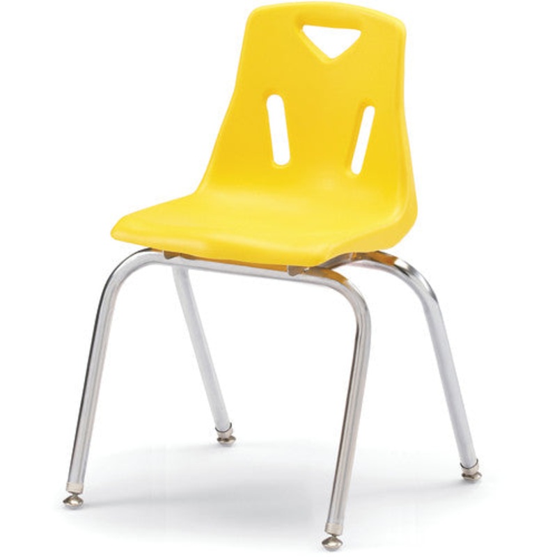 Berries Stacking Chair with Chrome-Plated Legs – 18″ Ht – Yellow