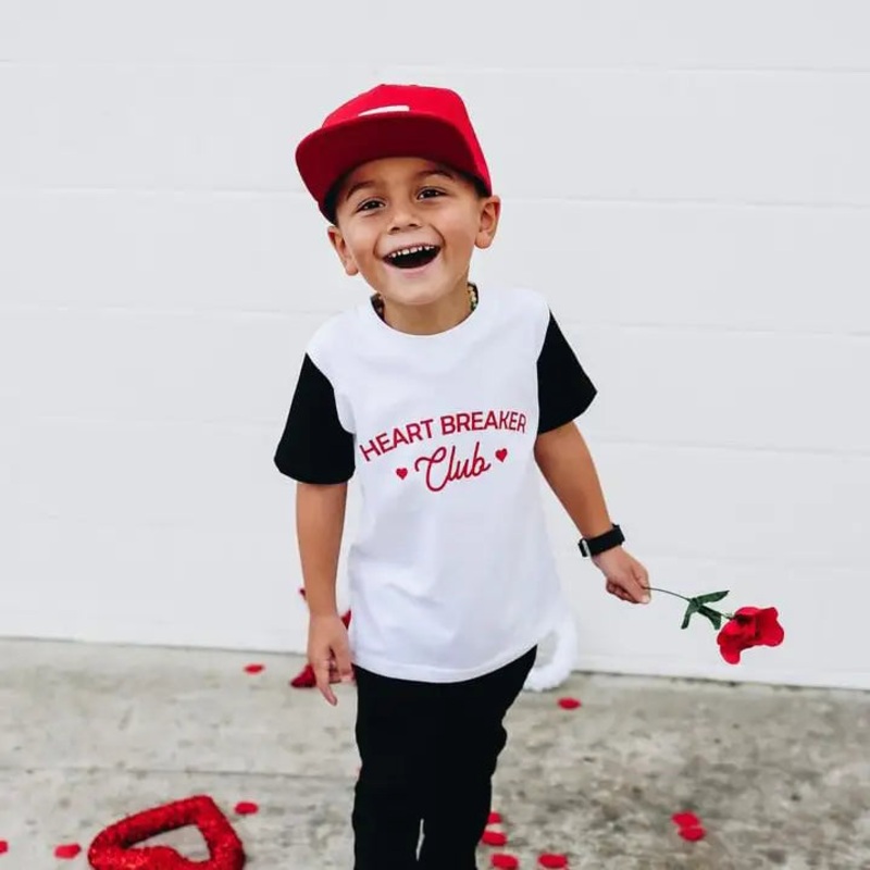 Heart Breaker Club Valentines Day Tee – White + Black