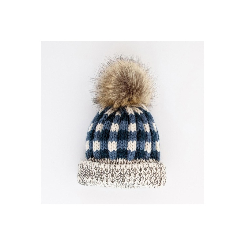 Huggalugs Atlantic Buffalo Check Pom Pom Beanie Hat